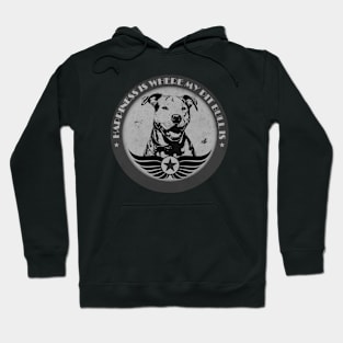 Happiness is Where My Pit Bull is (BW) Hoodie